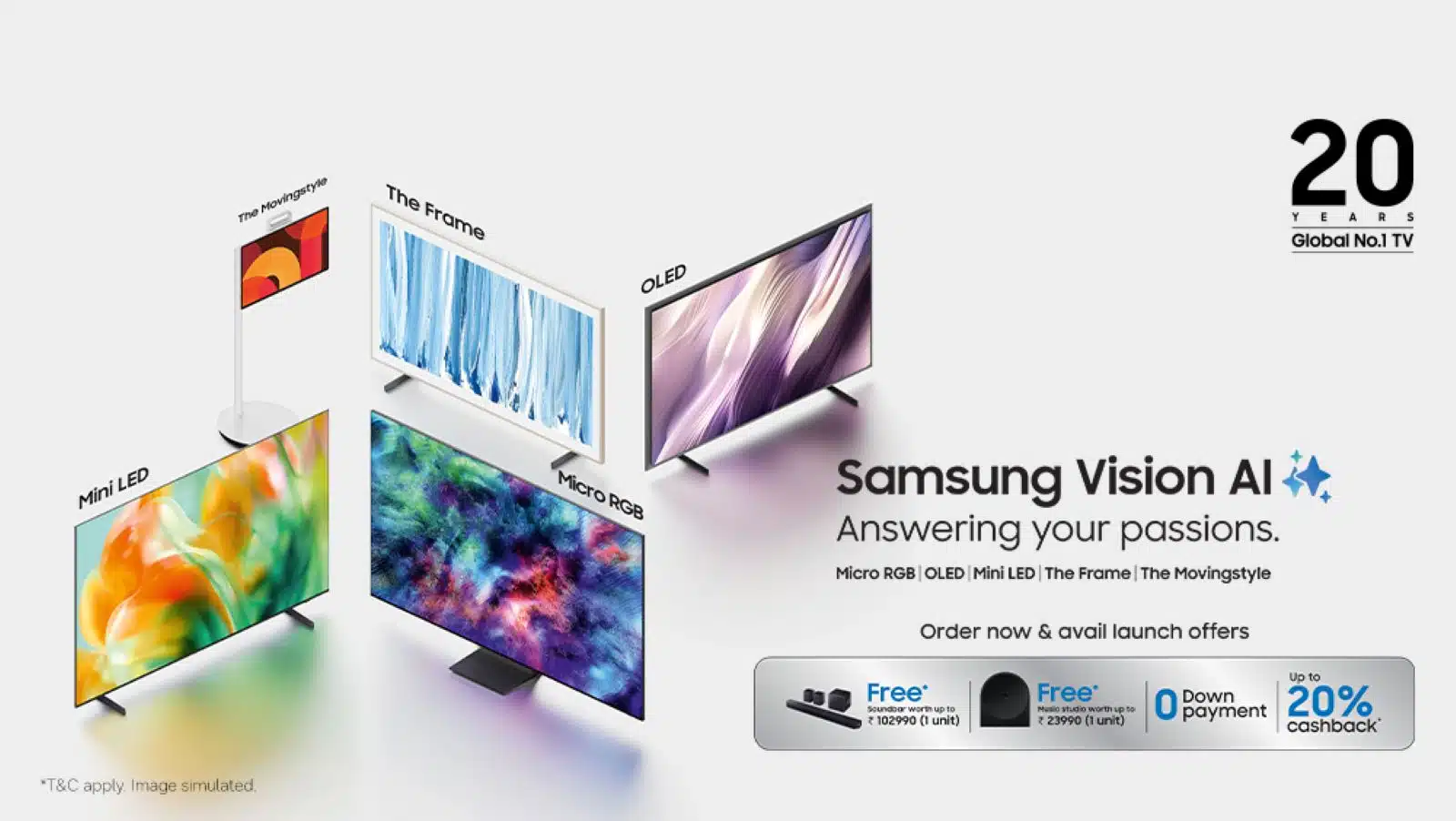 Samsung launches 2026 Vision AI TV lineup in India with 72 new models