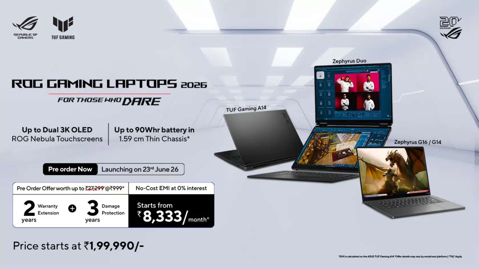 ASUS India opens pre-orders for premium ROG Zephyrus laptops and ProArt PZ14 creator device