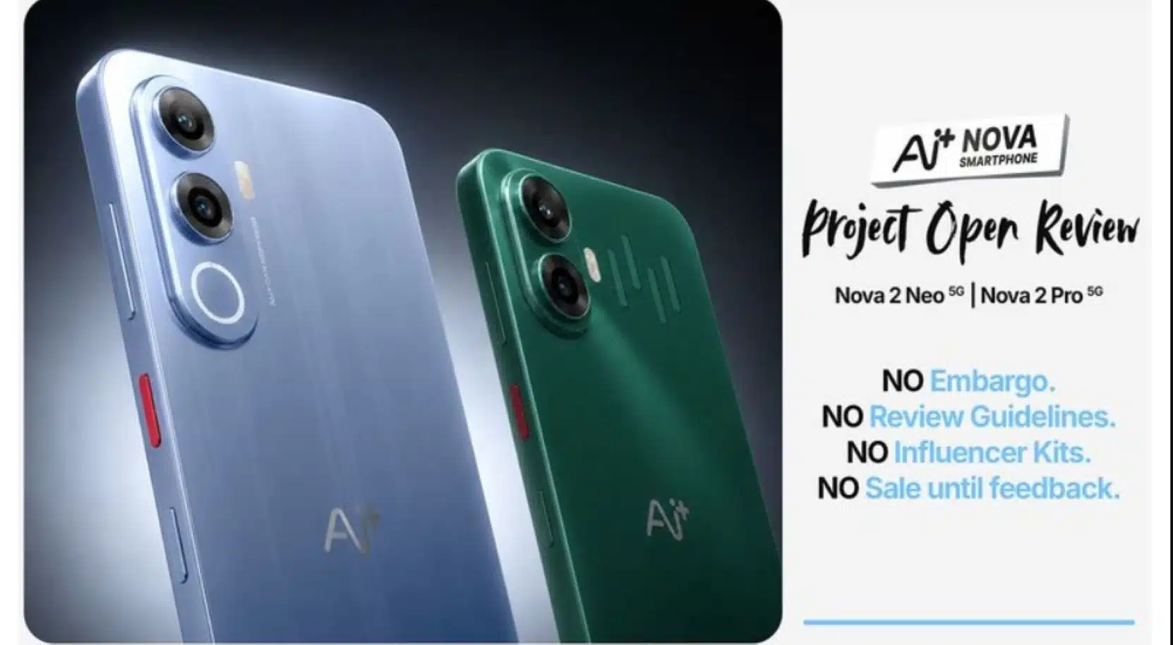 Ai+ Smartphone Gives Reviewers Early Access to Nova2 Neo and Nova2 Pro Before India Sales Begin