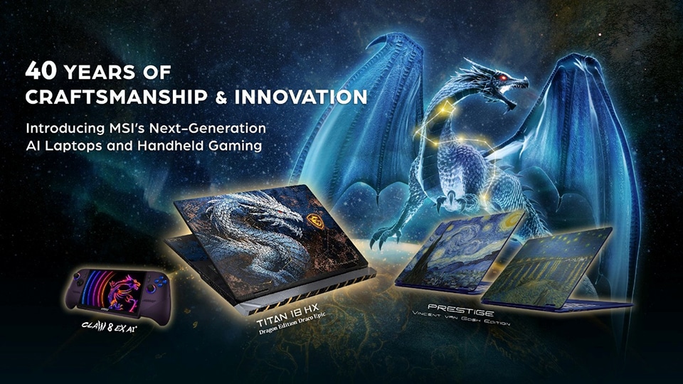 MSI Unveils New Titan 18 HX Draco Epic and Intel Powered Claw 8 EX AI Handheld at COMPUTEX 2026