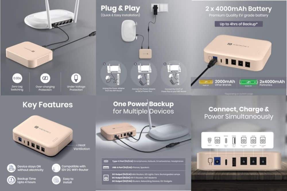 Portronics Kinetics 8K Mini UPS Launched in India