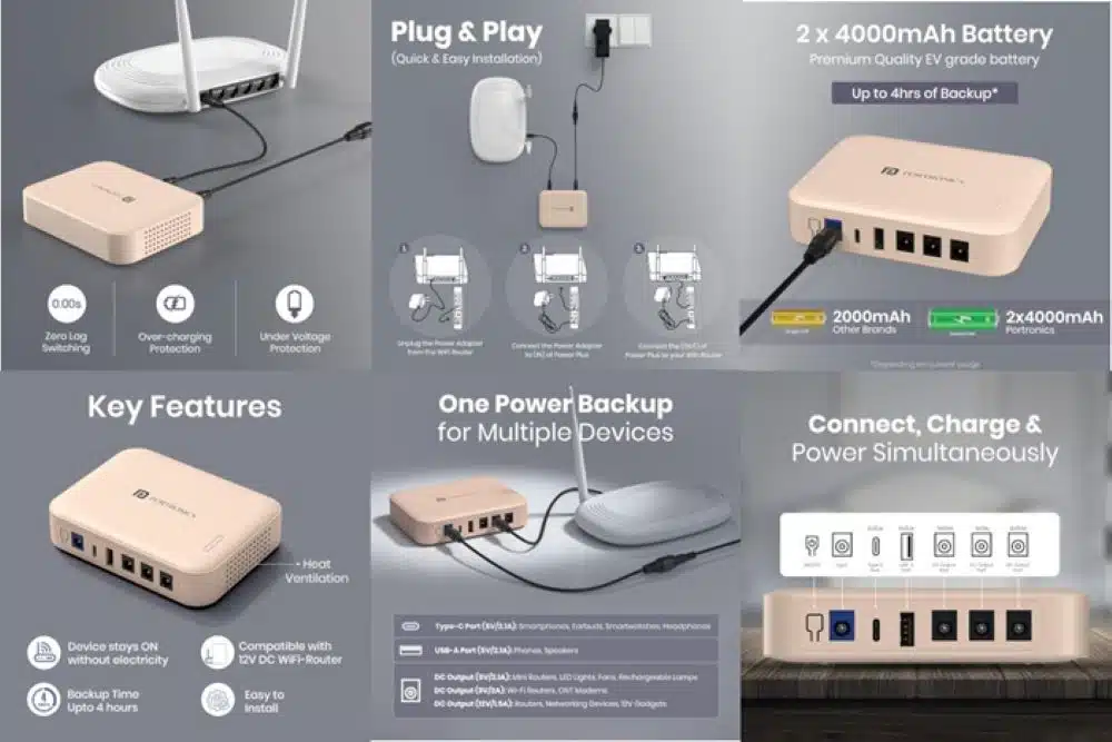 Portronics Kinetics 8K Mini UPS Launched in India
