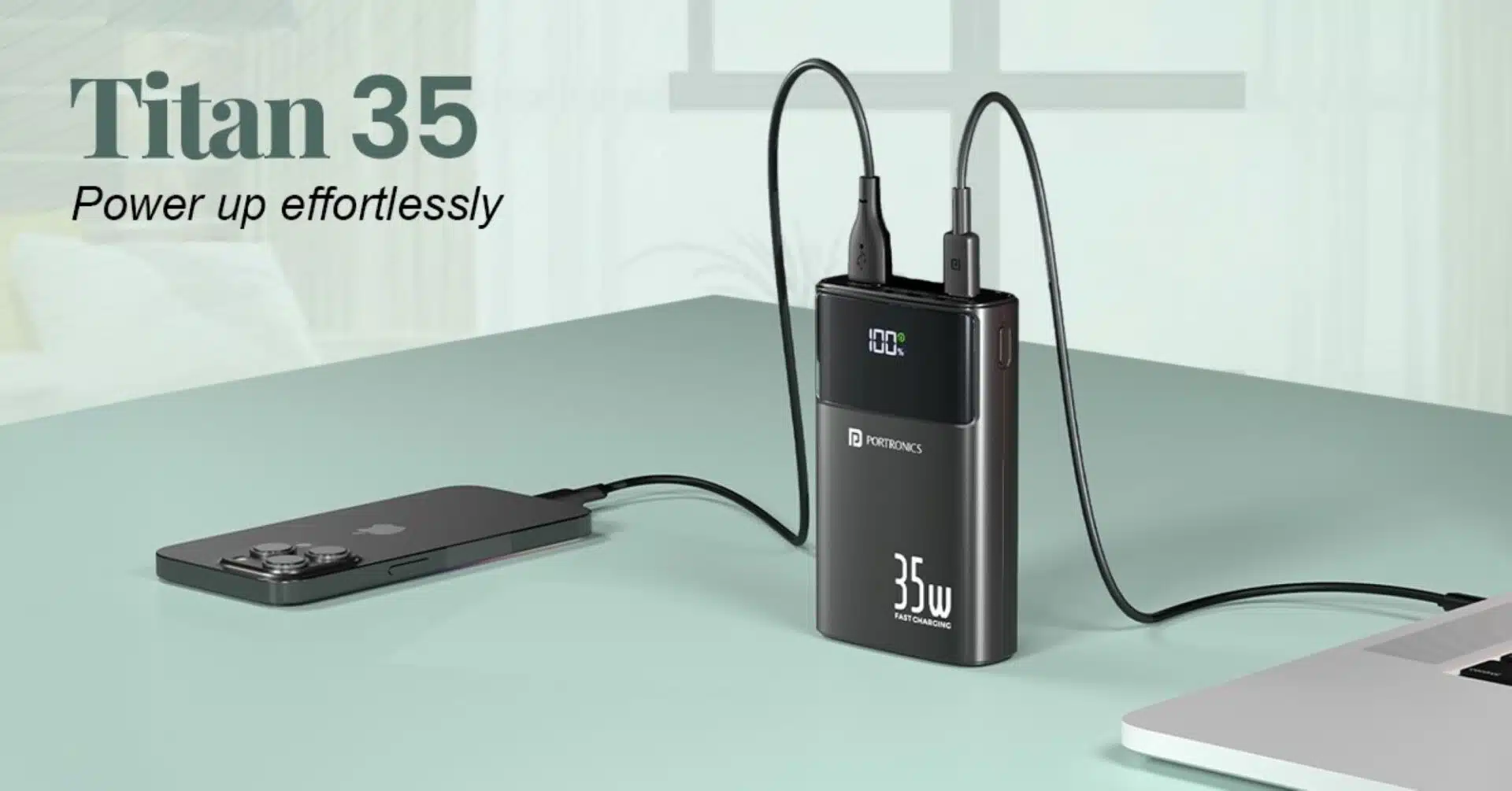 Portronics Launches Titan 35 Power Bank With 20000mAh Battery and Built-in Cables in India 1 Portronics Launches Titan 35 Power Bank With 20000mAh Battery and Built-in Cables in India