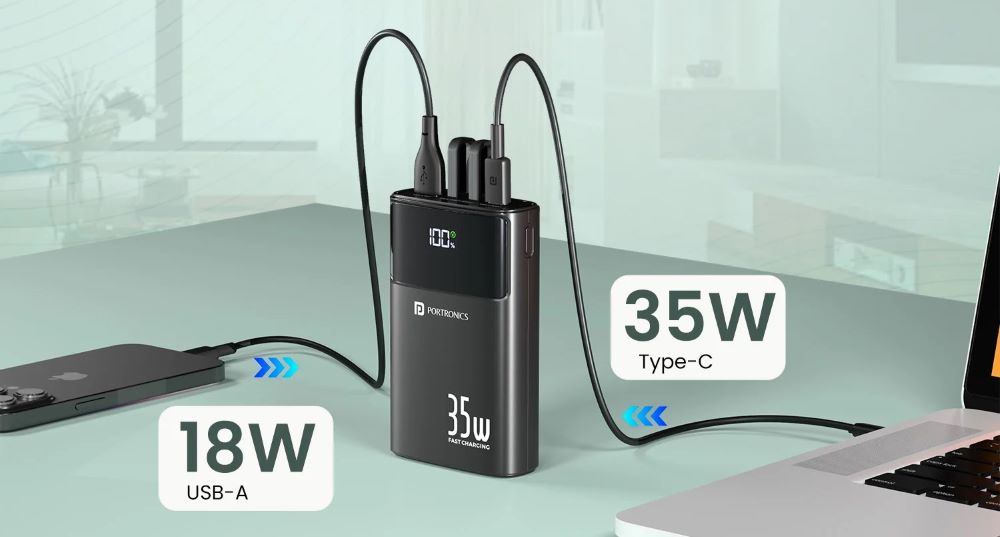 Portronics Launches Titan 35 Power Bank With 20000mAh Battery
