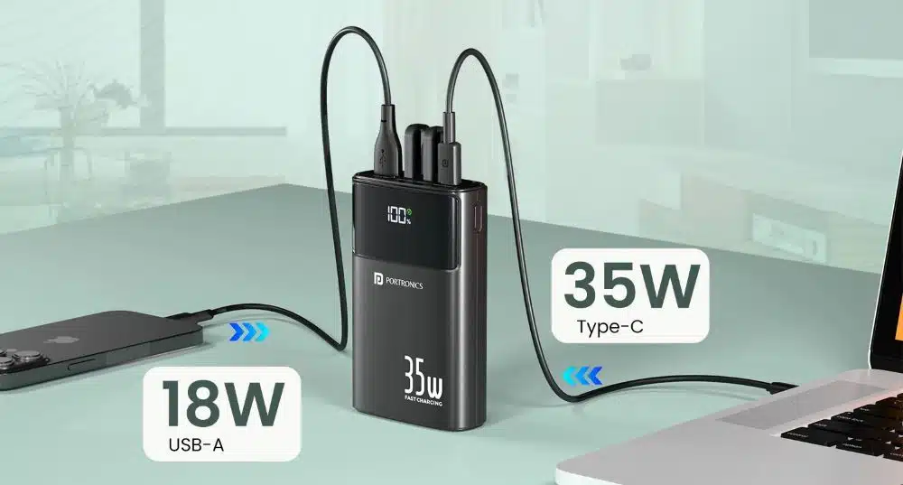 Portronics Launches Titan 35 Power Bank With 20000mAh Battery and Built-in Cables in India 2 Portronics Launches Titan 35 Power Bank With 20000mAh Battery