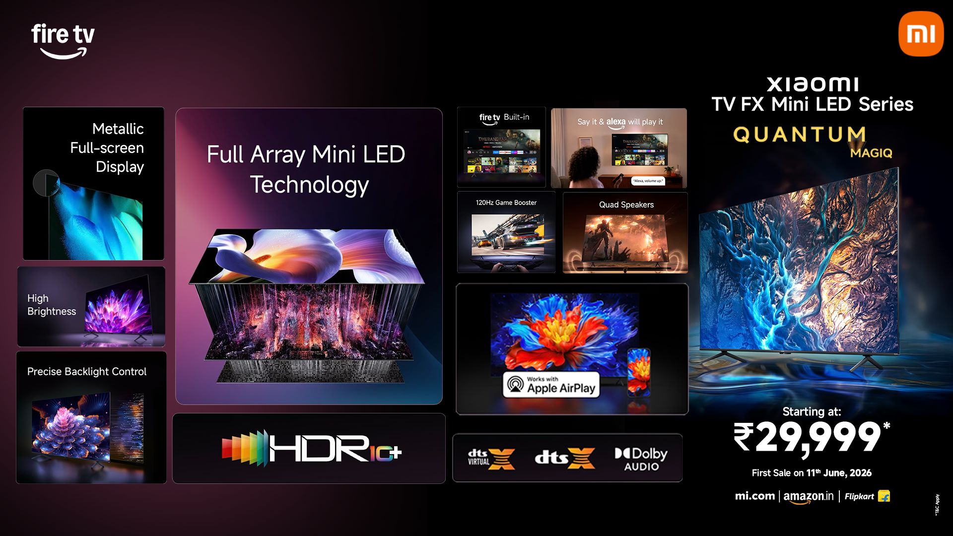 Xiaomi TV FX Mini LED Series Smart TVs