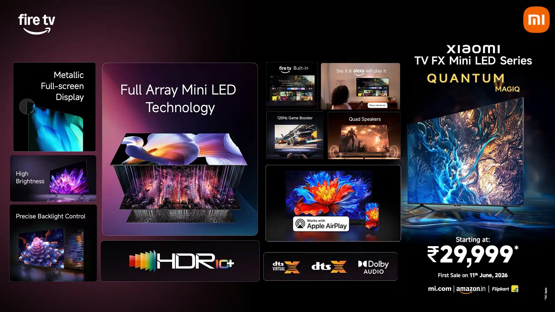 Xiaomi TV FX Mini LED Series Smart TVs