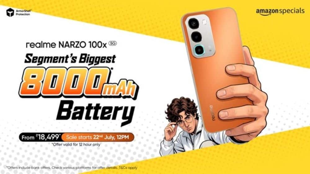realme Launches NARZO 100x 5G With 8000mAh Battery in India