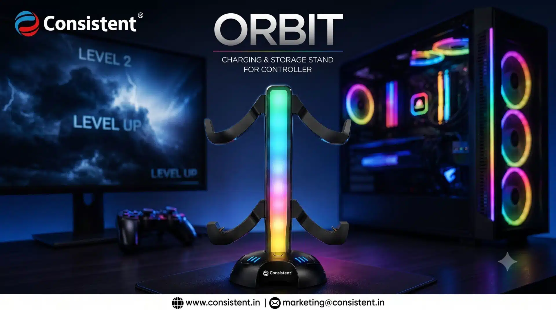 Consistent Infosystems Launches ORBIT Charging Stand for Gaming Controllers in India 1 Consistent Infosystems Launches ORBIT Charging Stand for Gaming Controllers in India