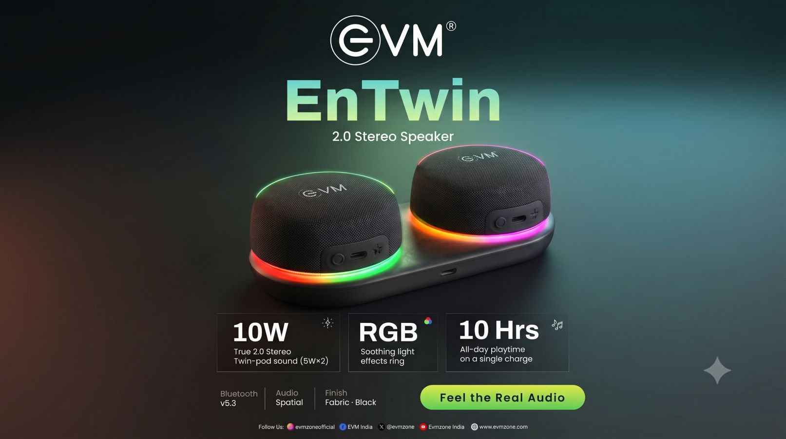 EVM brings EnTwins detachable stereo speaker to India