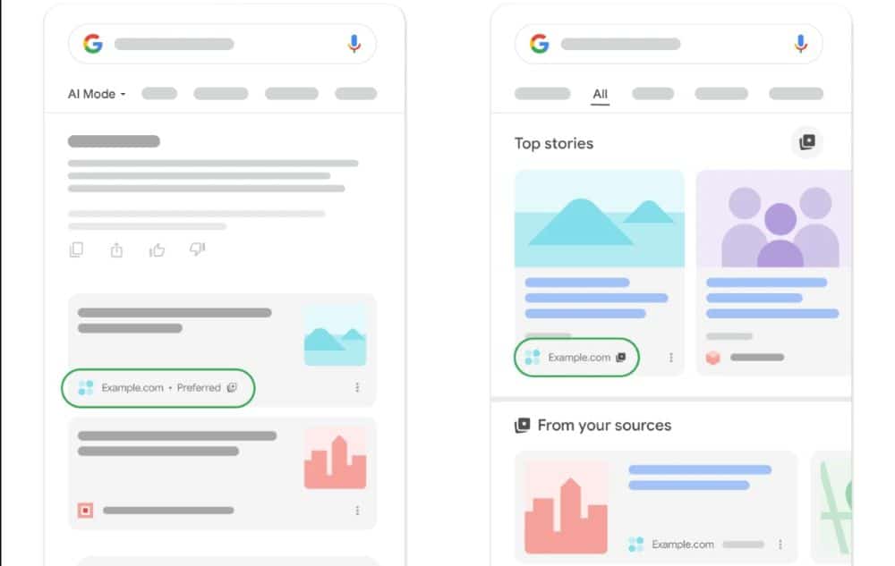 Google Lets Publishers Add Preferred Sources Button to Reclaim Search Traffic 2 Google Lets Publishers Add Preferred Sources Button