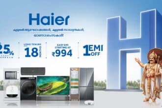 Haier India Announces Discount Offers and EMI Schemes for Onam Festive Season