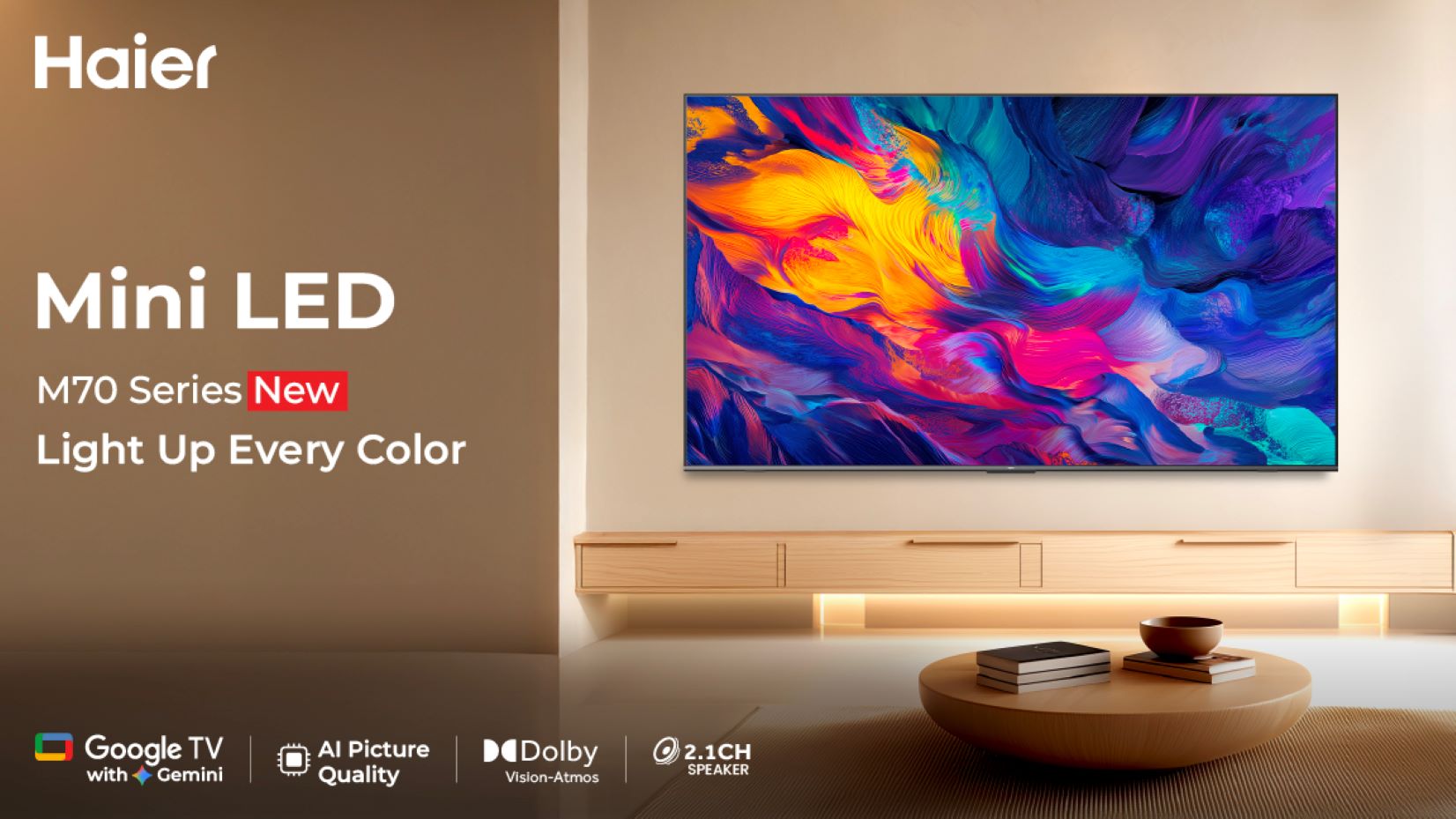 Haier Launches Mini LED M70 Series Smart TVs in India Starting at Rs 39,190 1 Haier Launches Mini LED M70 Series Smart TVs in India Starting at Rs 39,190