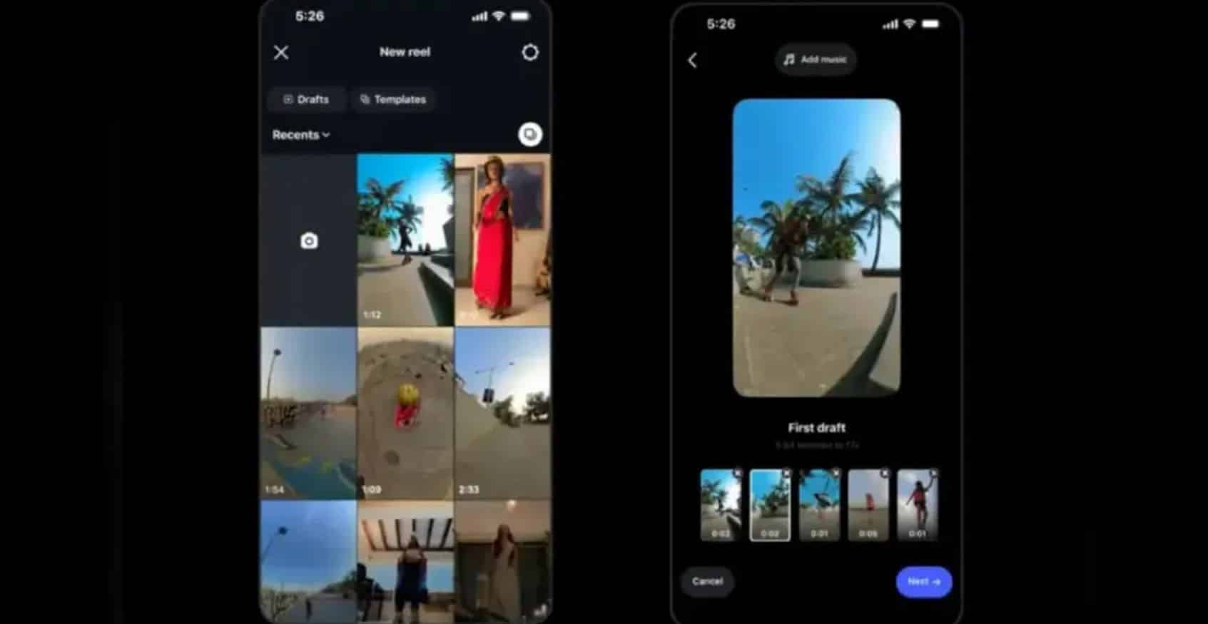 Instagram Launches First Draft Tool to Automate Reels Video Editing