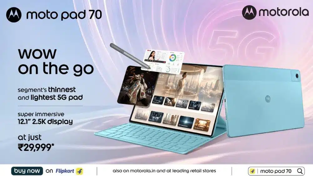 Motorola Launches Moto Pad 70 in India