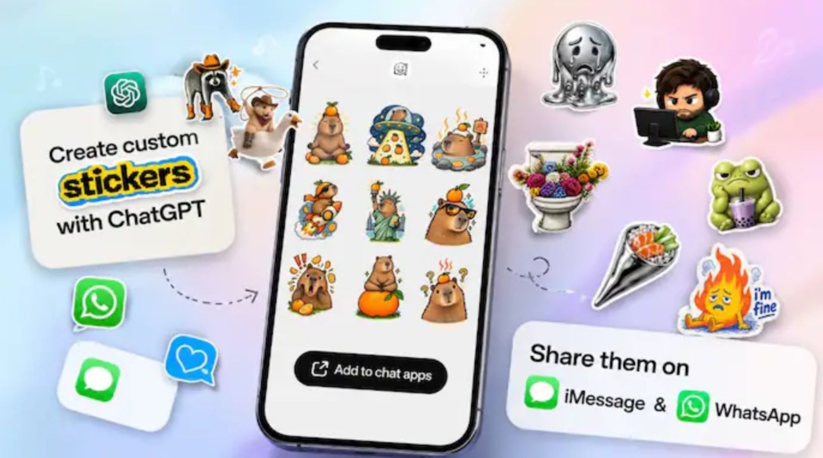 OpenAI Adds Custom WhatsApp and iMessage Sticker Maker to Mobile ChatGPT App