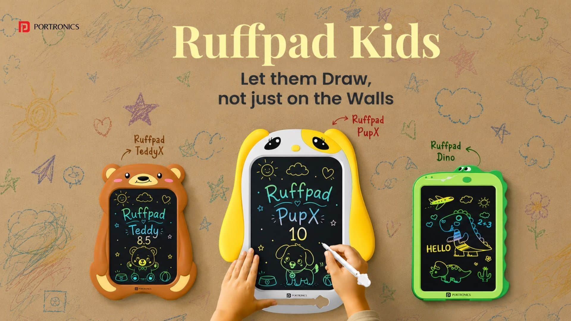 Portronics Launches Ruffpad Multicolour LCD Writing Pads for Kids in India