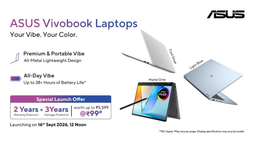 ASUS Launches New Vivobook Laptop Series in India on September 16