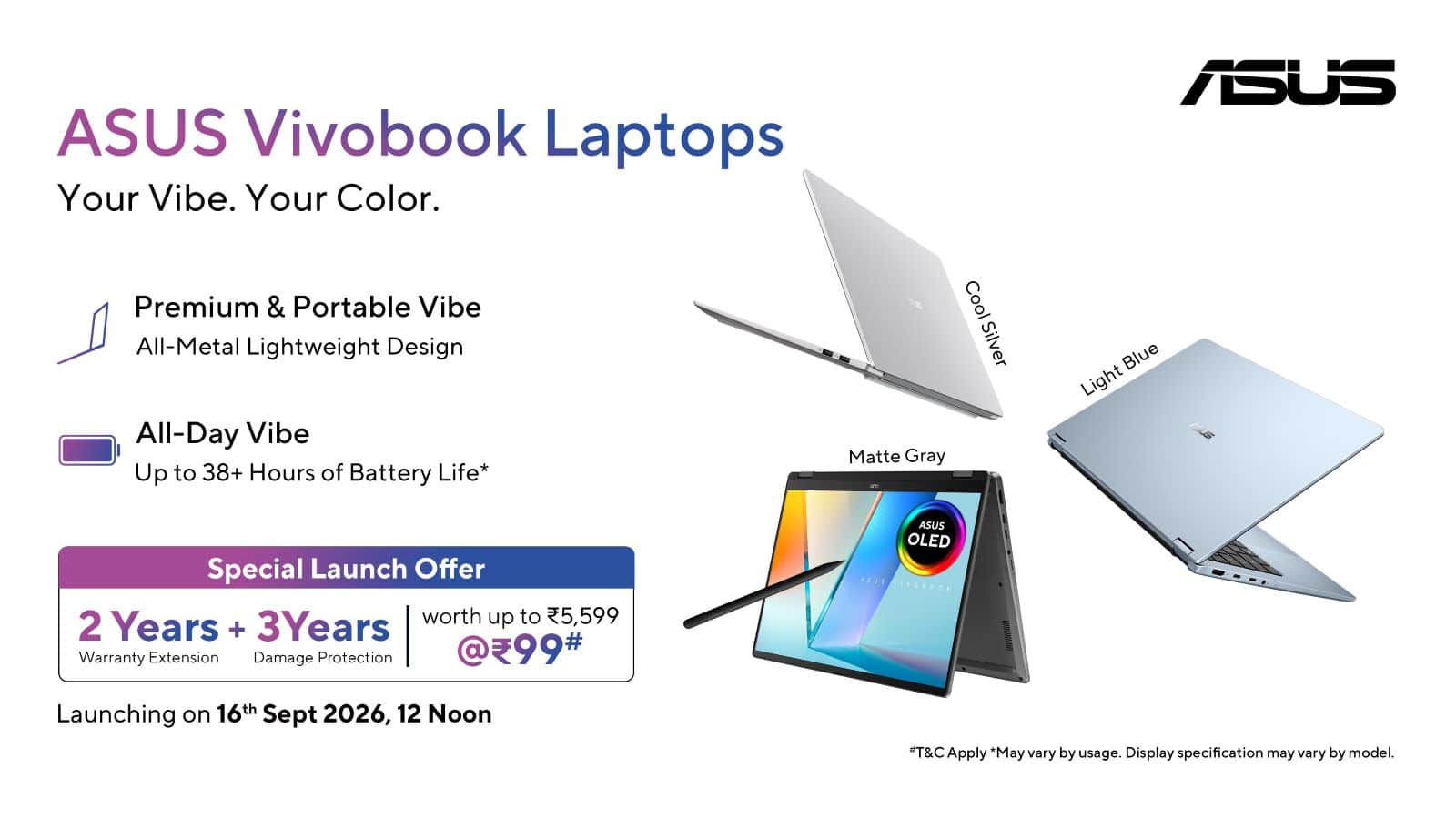 ASUS Launches New Vivobook Laptop Series in India on September 16