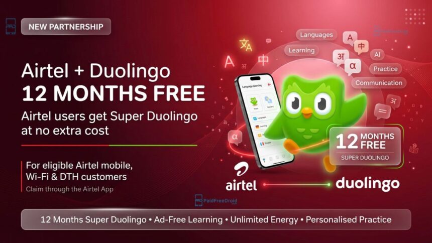 Airtel Offers Free 12 Month Super Duolingo Plan to 376 Million Users