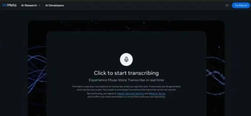Meta Superintelligence Labs Launches Muse Voice Transcribe