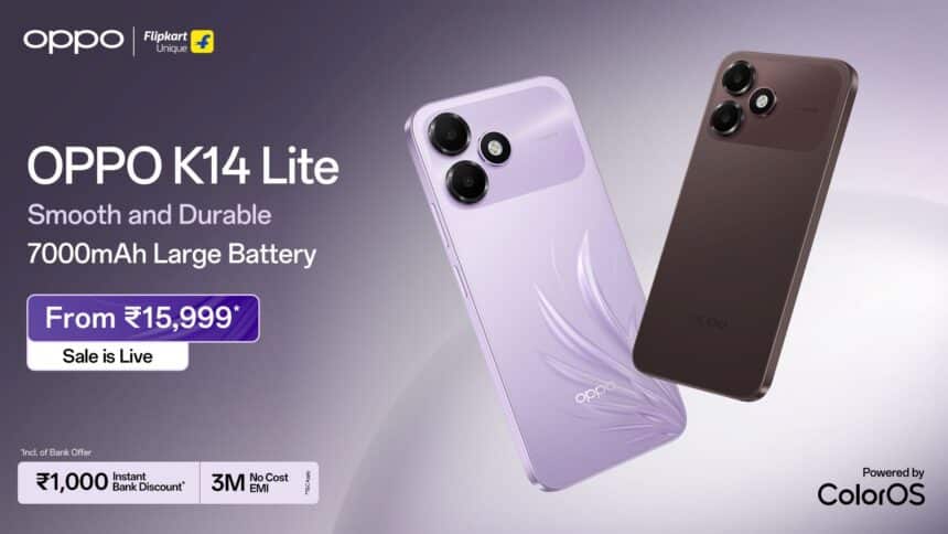 OPPO Launches K14 Lite in India With 7000mAh Battery and 120Hz Display