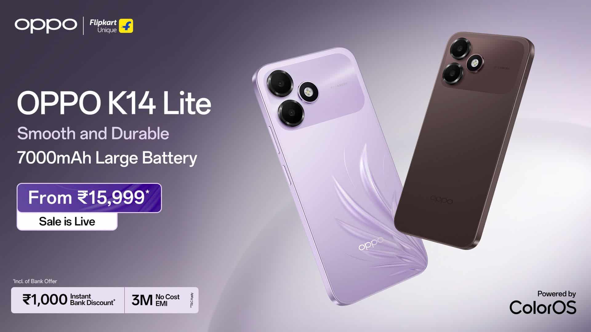 OPPO Launches K14 Lite in India With 7000mAh Battery and 120Hz Display