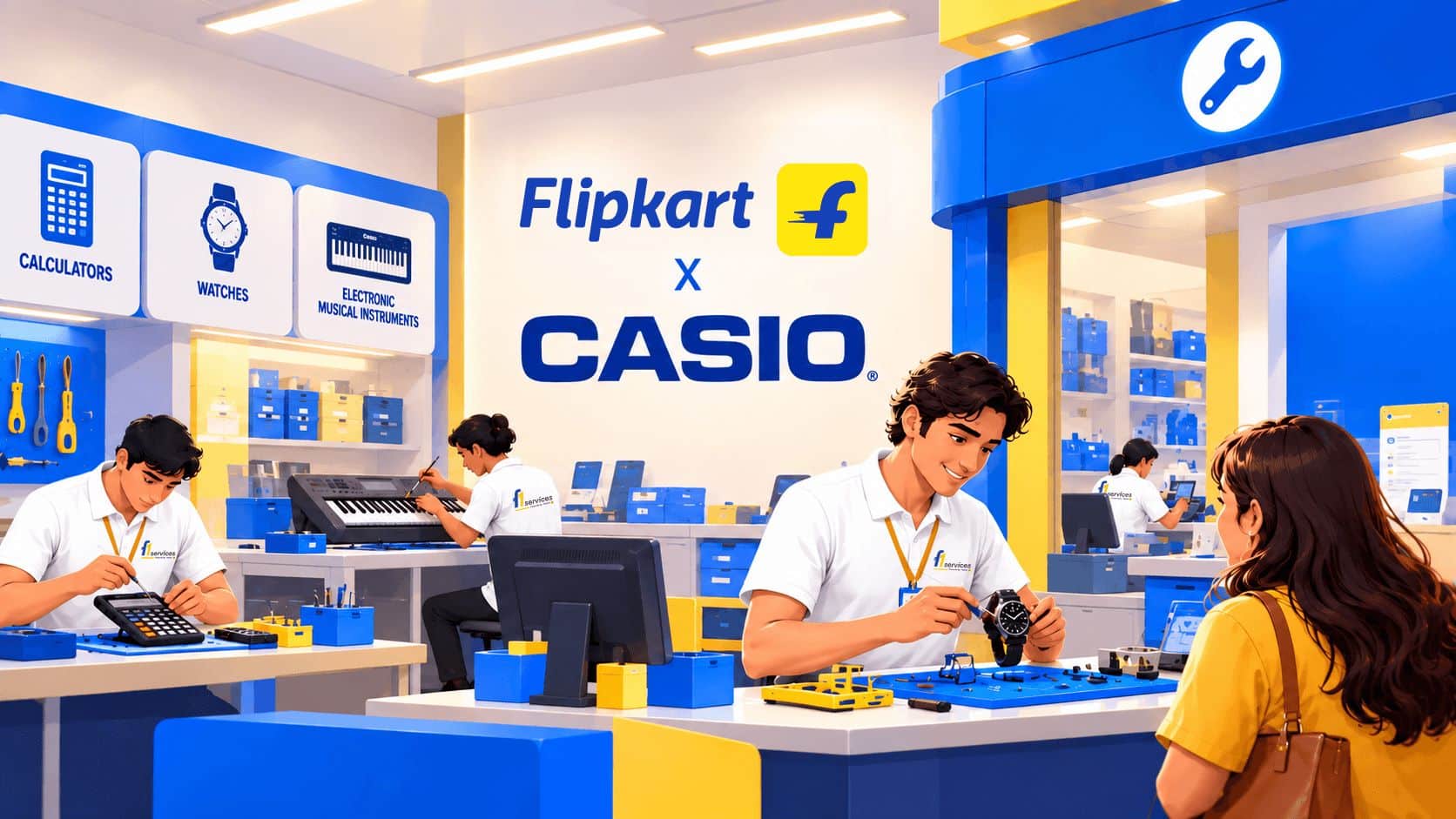 Flipkart Partners with Casio to Provide After Sales Walk In Service Support Across India
