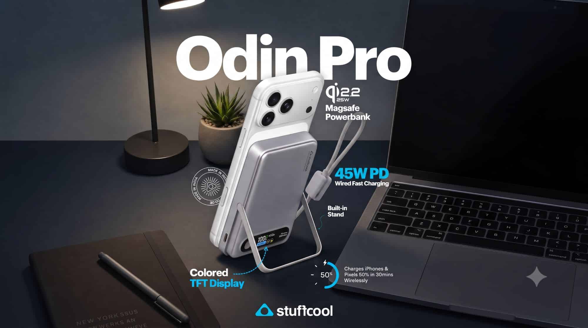 Stuffcool Launches Odin Pro 10000mAh Magnetic Power Bank with 25W Qi2.2 Wireless and 45W Wired Charging in India 1